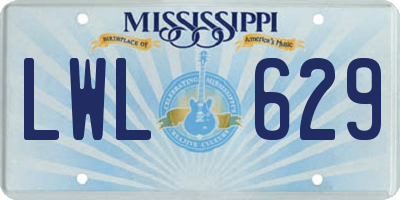 MS license plate LWL629