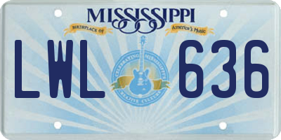 MS license plate LWL636