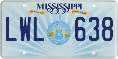 MS license plate LWL638
