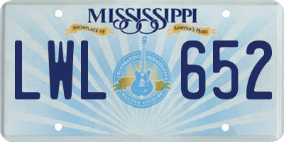 MS license plate LWL652