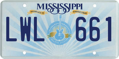 MS license plate LWL661