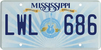 MS license plate LWL686