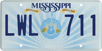 MS license plate LWL711