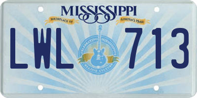 MS license plate LWL713
