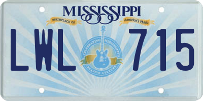 MS license plate LWL715
