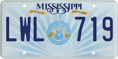 MS license plate LWL719