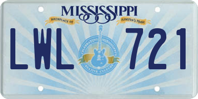 MS license plate LWL721