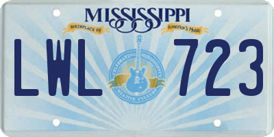 MS license plate LWL723