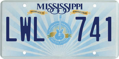 MS license plate LWL741