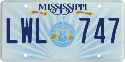 MS license plate LWL747