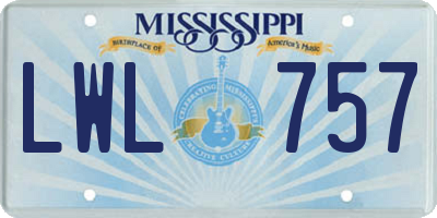 MS license plate LWL757