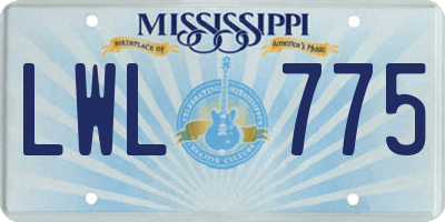 MS license plate LWL775