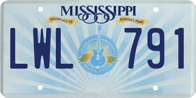 MS license plate LWL791