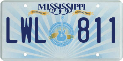 MS license plate LWL811