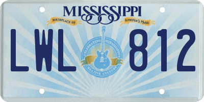 MS license plate LWL812