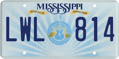 MS license plate LWL814