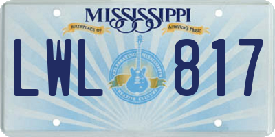 MS license plate LWL817