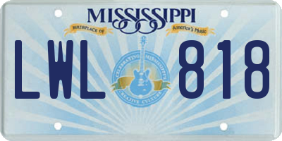 MS license plate LWL818
