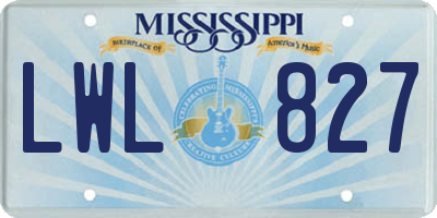 MS license plate LWL827