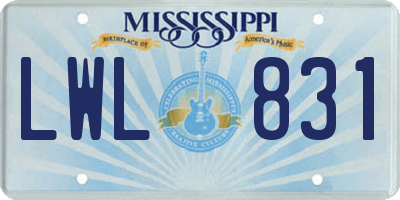 MS license plate LWL831