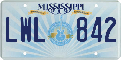 MS license plate LWL842