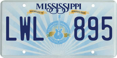 MS license plate LWL895
