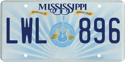 MS license plate LWL896