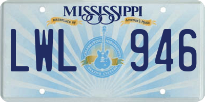 MS license plate LWL946