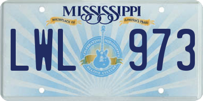 MS license plate LWL973