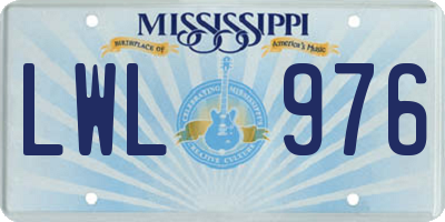 MS license plate LWL976