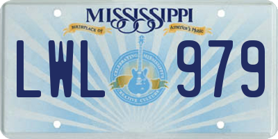 MS license plate LWL979