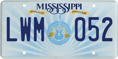 MS license plate LWM052