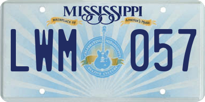 MS license plate LWM057