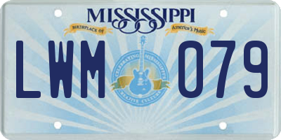 MS license plate LWM079