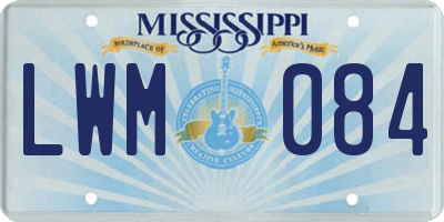 MS license plate LWM084