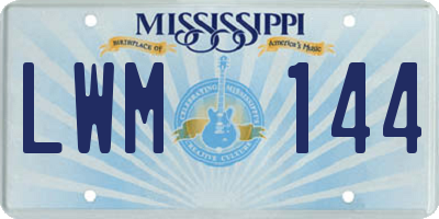 MS license plate LWM144