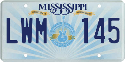 MS license plate LWM145
