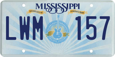 MS license plate LWM157
