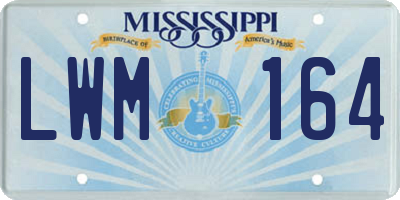 MS license plate LWM164