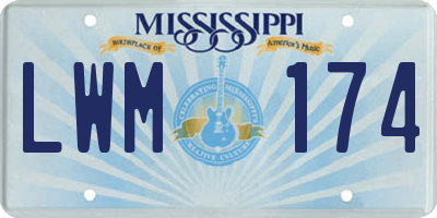MS license plate LWM174