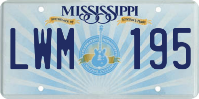 MS license plate LWM195