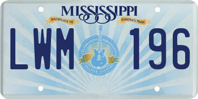 MS license plate LWM196
