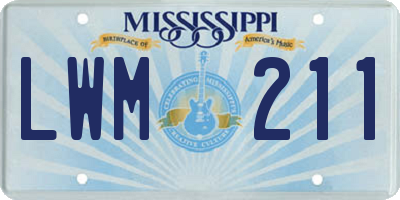 MS license plate LWM211