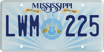 MS license plate LWM225