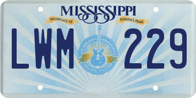 MS license plate LWM229