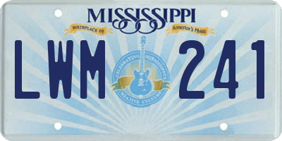 MS license plate LWM241