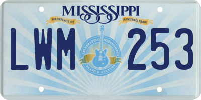 MS license plate LWM253
