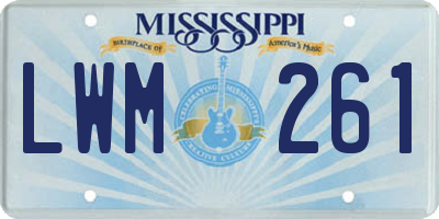 MS license plate LWM261
