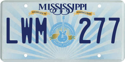 MS license plate LWM277