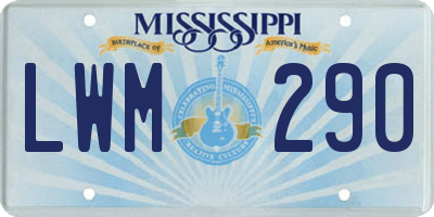 MS license plate LWM290